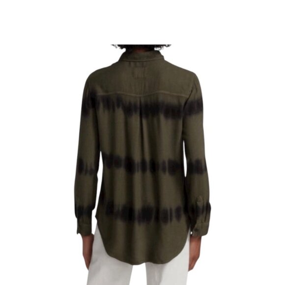 Rails Black Waves Blouse Hunter Olive Size M - Picture 12 of 15